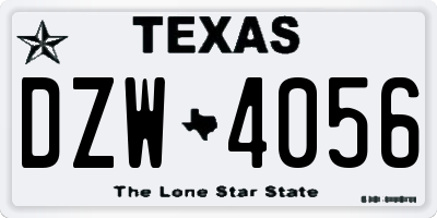 TX license plate DZW4056