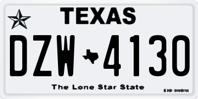TX license plate DZW4130