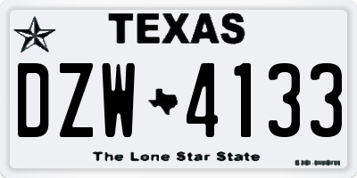 TX license plate DZW4133