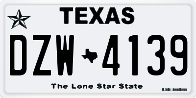 TX license plate DZW4139