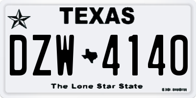 TX license plate DZW4140
