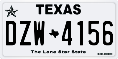 TX license plate DZW4156