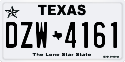 TX license plate DZW4161