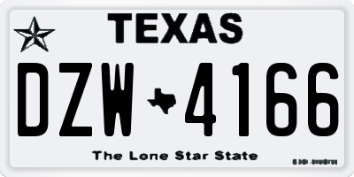 TX license plate DZW4166