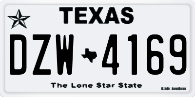 TX license plate DZW4169