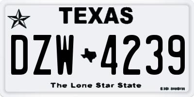 TX license plate DZW4239