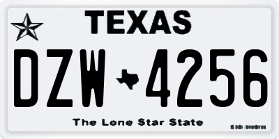 TX license plate DZW4256
