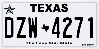 TX license plate DZW4271