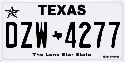TX license plate DZW4277