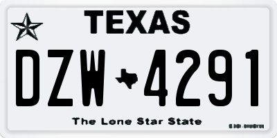 TX license plate DZW4291