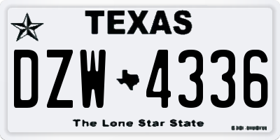 TX license plate DZW4336
