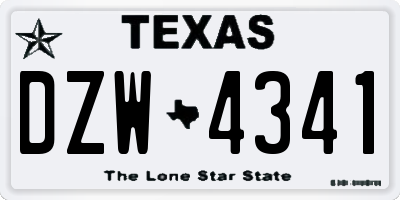 TX license plate DZW4341