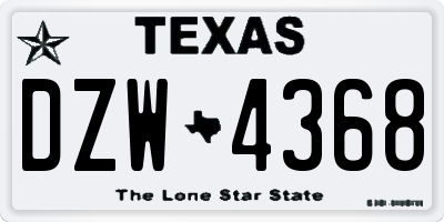 TX license plate DZW4368