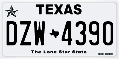 TX license plate DZW4390