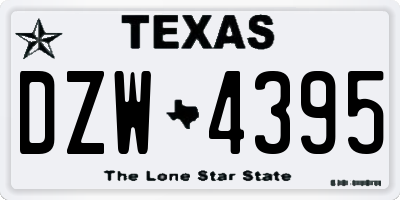 TX license plate DZW4395