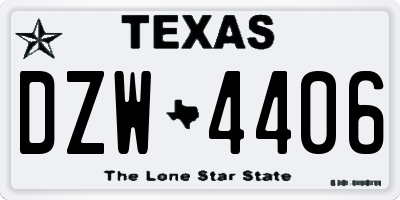 TX license plate DZW4406