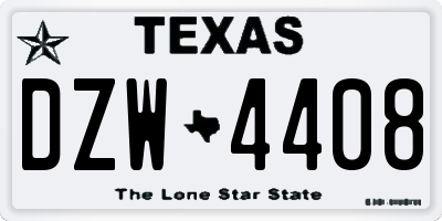 TX license plate DZW4408