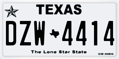 TX license plate DZW4414