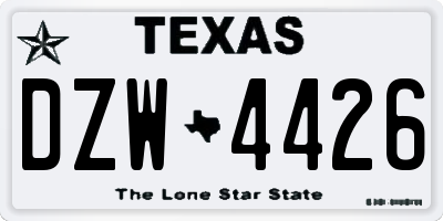 TX license plate DZW4426