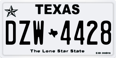 TX license plate DZW4428