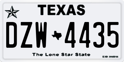 TX license plate DZW4435