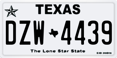 TX license plate DZW4439