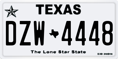 TX license plate DZW4448