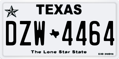 TX license plate DZW4464