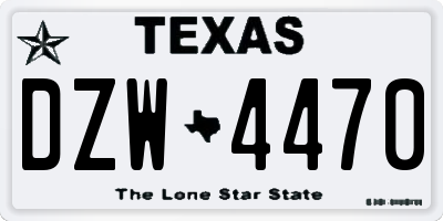 TX license plate DZW4470