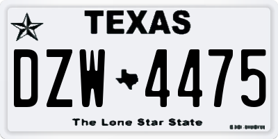 TX license plate DZW4475