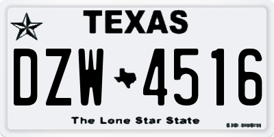 TX license plate DZW4516