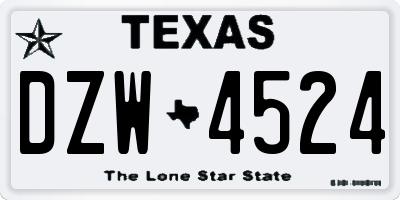 TX license plate DZW4524