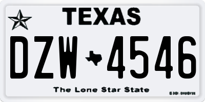 TX license plate DZW4546
