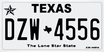 TX license plate DZW4556