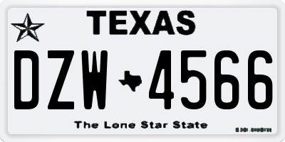 TX license plate DZW4566