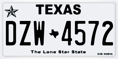 TX license plate DZW4572