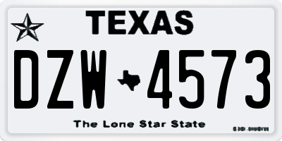 TX license plate DZW4573