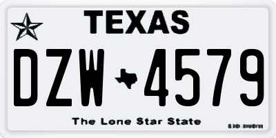 TX license plate DZW4579