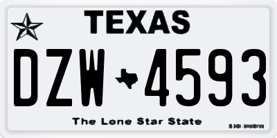 TX license plate DZW4593