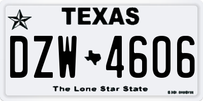 TX license plate DZW4606