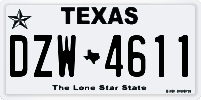 TX license plate DZW4611