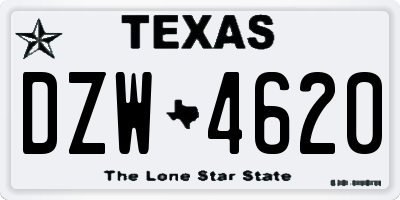 TX license plate DZW4620