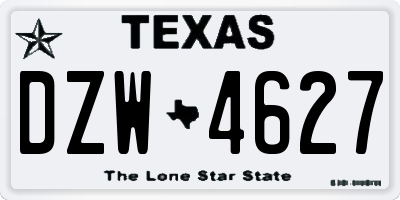 TX license plate DZW4627