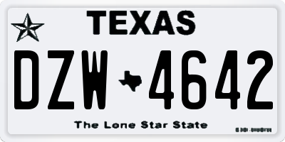 TX license plate DZW4642