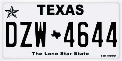 TX license plate DZW4644