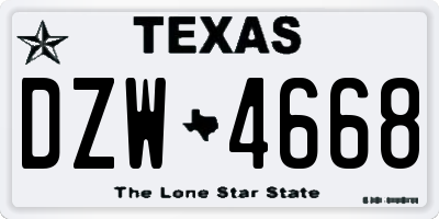 TX license plate DZW4668