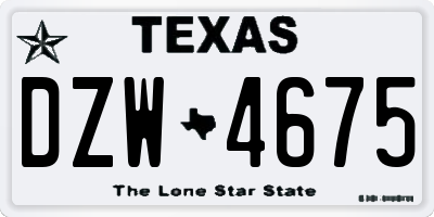 TX license plate DZW4675