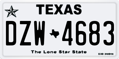 TX license plate DZW4683