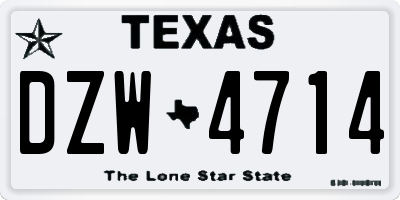 TX license plate DZW4714