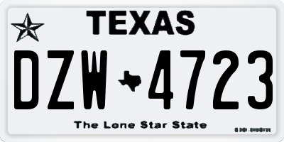 TX license plate DZW4723